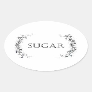 Classic Vine Design Sugar Jar Labels Stickers