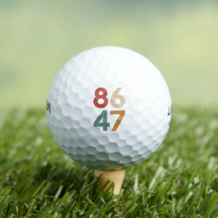 Classic Vintage 80s Style 86 47 Anti Trump  Golf Balls