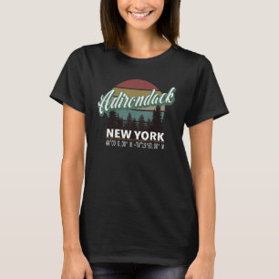 Classic Vintage Adirondack Park New York With Gps T-Shirt