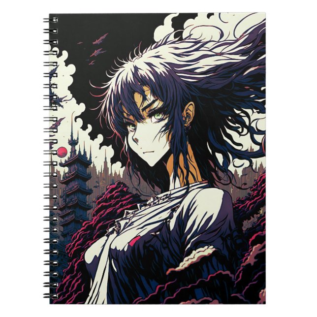 Classic Vintage Anime Girl - 90's Manga Notebook (Front)