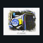 *~* Classic Vintage Antique Painting Strong Car Postcard<br><div class="desc">POST CARD POSTCARD - CLASSIC CARS RETRO - COLORFUL BRIGHT Grunge style Digital Enhanced Paintings - PERSONALIZE TEXT IF DESIRED. - high performance Car. The background Frame is WHITE. The word CLASSIC can be edited to your liking or Deleted. Energetically Enhanced Digital Enhanced Photo Paintings of vehicle which is Retro...</div>