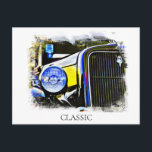 *~* Classic Vintage Antique Painting Strong Car Postcard<br><div class="desc">POST CARD POSTCARD - CLASSIC CARS RETRO - COLORFUL BRIGHT Grunge style Digital Enhanced Paintings - PERSONALIZE TEXT IF DESIRED. - high performance Car. The background Frame is WHITE. The word CLASSIC can be edited to your liking or Deleted. Energetically Enhanced Digital Enhanced Photo Paintings of vehicle which is Retro...</div>