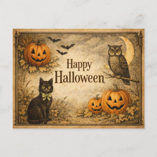 Classic Vintage Autumn Harvest Halloween Holiday Postcard