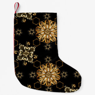 Classic vintage background. Traditional orient orn Small Christmas Stocking