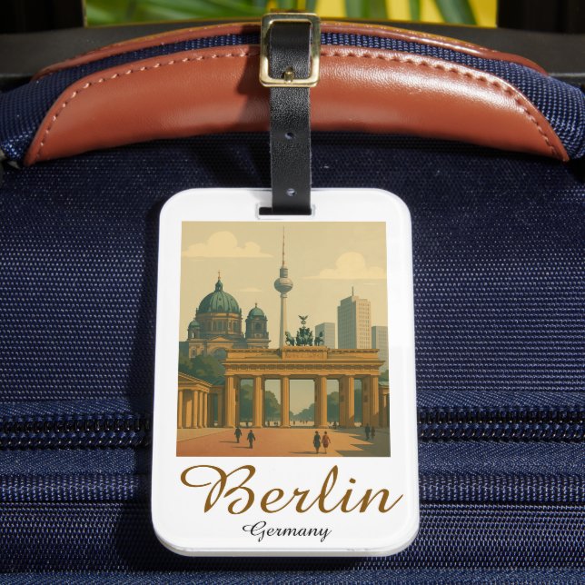 Classic Vintage Berlin Germany Landmark Luggage Tag (Front Insitu 2)