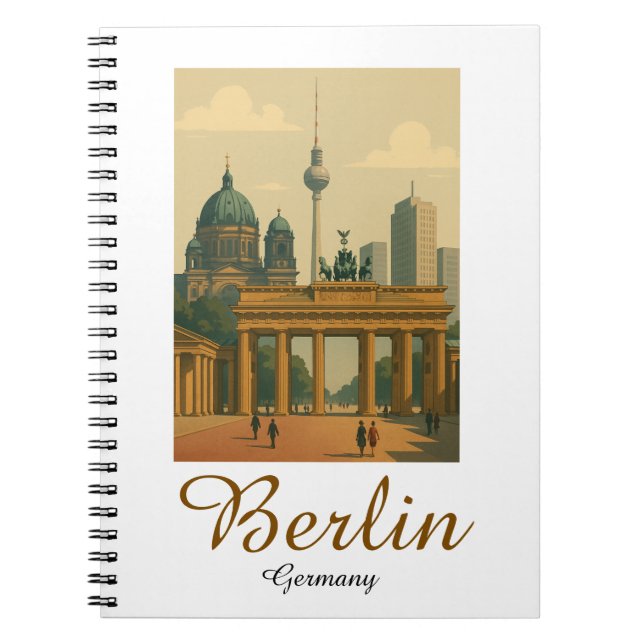 Classic Vintage Berlin Germany Landmark Notebook (Front)