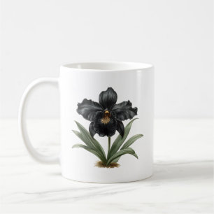 Classic vintage black orchid coffee mug
