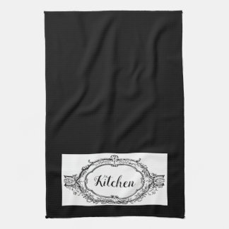 Classic Vintage Black & White Tea Towel
