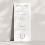 classic vintage botanical floral monogram crest programme<br><div class="desc">This is a rack card for the wedding ceremony program for a classic romantic outdoor,  garden-inspired wedding or just a simply love florals and botanicals with its clean,  classic element of design elegance and text typography by Phrosne Ras Design. 
This invite is part of a unique suite and collection.</div>