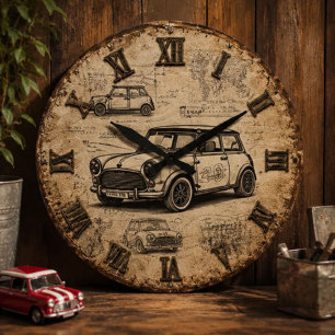 Classic Vintage British Car Large Clock
