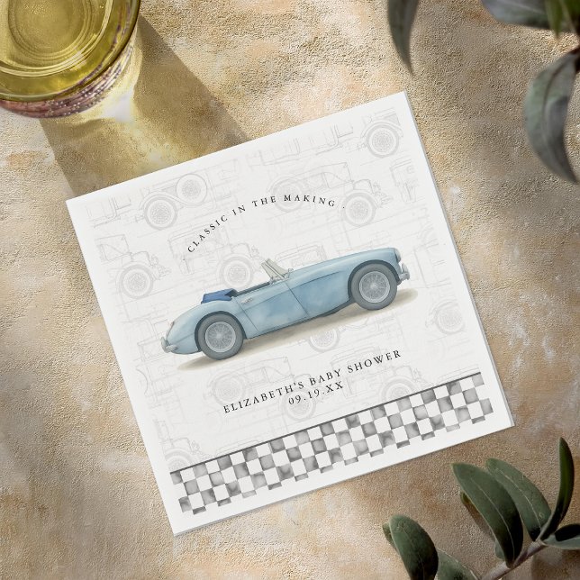 Classic Vintage Car Baby Shower  Napkin (Creator Uploaded)