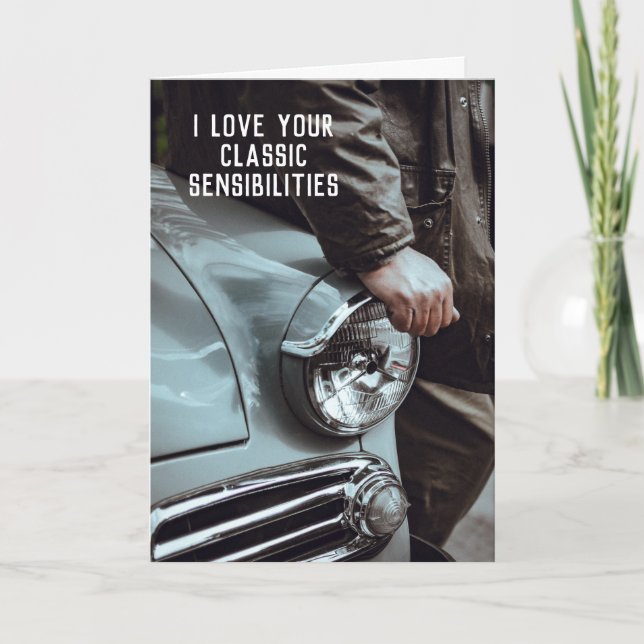 Classic Vintage Car Driver Anniversary Card (Front)