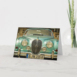 CLASSIC VINTAGE CAR, HAPPY BIRTHDAY GREETING CARD