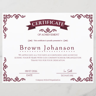 Classic Vintage Certificate of Achievement Elegant