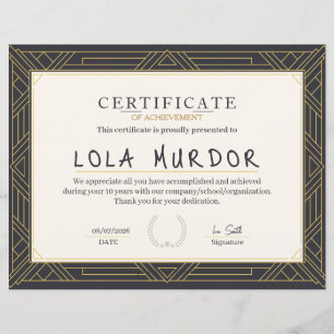 Classic Vintage Certificate of Achievement Elegant