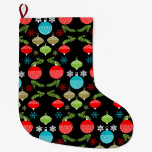 Classic Vintage Christmas Bauble Ornament Large Christmas Stocking