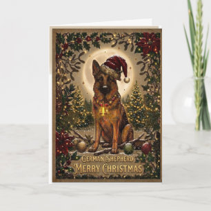 Classic Vintage Christmas German Shepherd Card