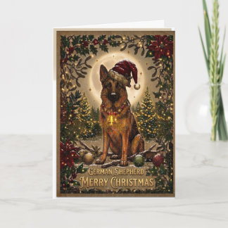 Classic Vintage Christmas German Shepherd Card