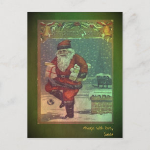 Classic vintage Christmas postcard with Santa