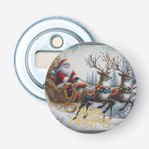 Classic/Vintage Christmas Santa & reindeer Bottle Opener