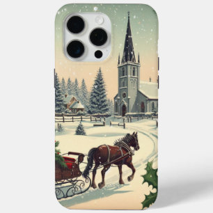 Classic/Vintage Christmas scene  iPhone 15 Pro Max Case
