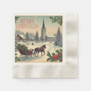 Classic/Vintage Christmas scene Napkin