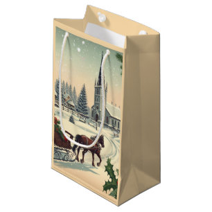 Classic/Vintage Christmas scene  Small Gift Bag