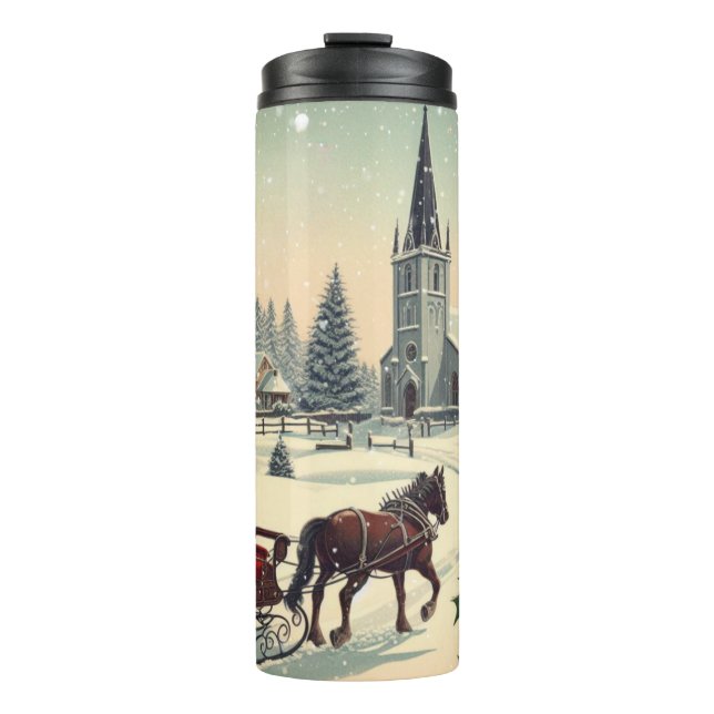 Classic/Vintage Christmas scene  Thermal Tumbler (Front)