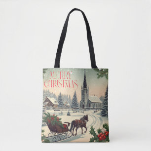 Classic/Vintage Christmas scene Tote Bag