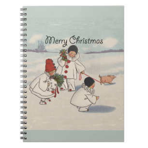 Classic Vintage Christmas Snow Child Notebook