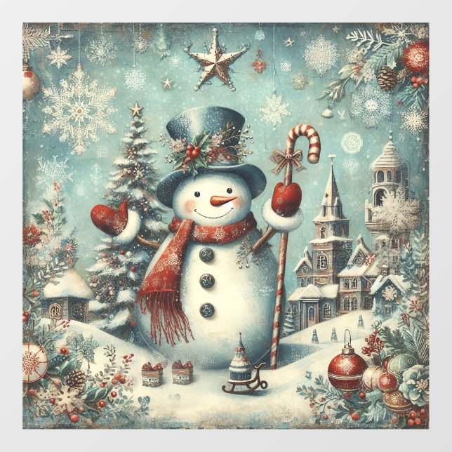 Classic Vintage Christmas Window Cling (Sheet)