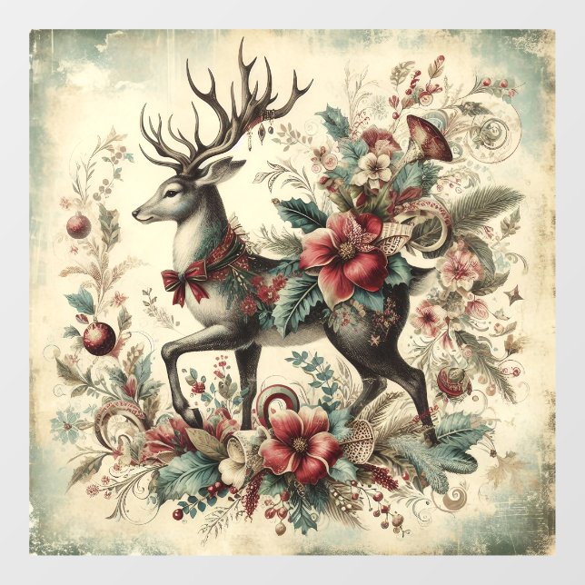 Classic Vintage Christmas Window Cling (Sheet)