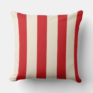 Classic Vintage Circus Tent Red and Cream Stripes Cushion