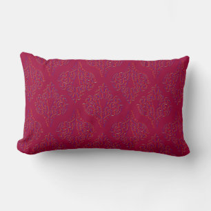 Classic Vintage Damask Floral Ornament Lumbar Cushion