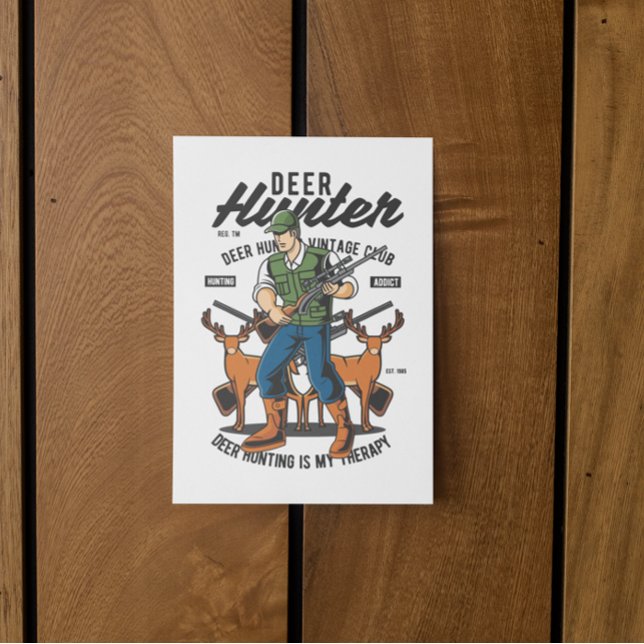 Classic Vintage Deer hunter Quote Mancave  Postcard (deer hunter vintage postcard)