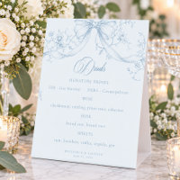 Classic Vintage Dusty Blue Floral Wreath Wedding