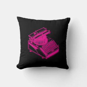 Classic Vintage Etching Typewriter Art Cushion