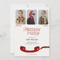 Classic vintage fashion photo collage birthday