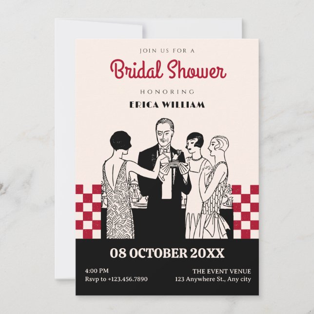 Classic Vintage girls bridal shower Invitation (Front)
