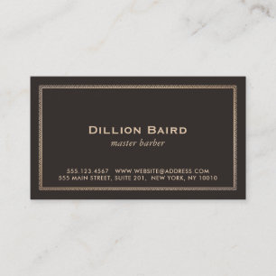 Classic Vintage Gold Border Dark Brown Business Card
