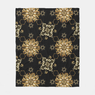 Classic Vintage: Golden Oriental Seamless. Fleece Blanket