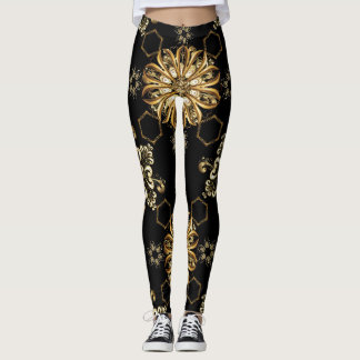 Classic Vintage: Golden Oriental Seamless. Leggings