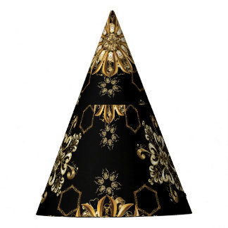 Classic Vintage: Golden Oriental Seamless. Party Hat