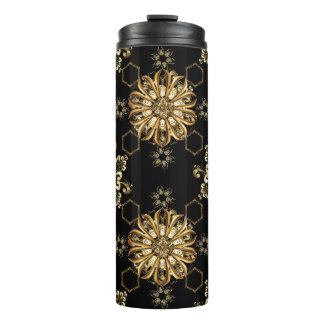 Classic Vintage: Golden Oriental Seamless. Thermal Tumbler
