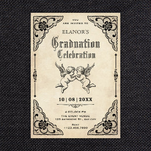 Classic vintage graduation invitation