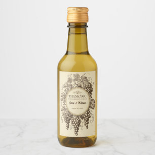 Classic Vintage Grape Engraving Old World Rustic Wine Label
