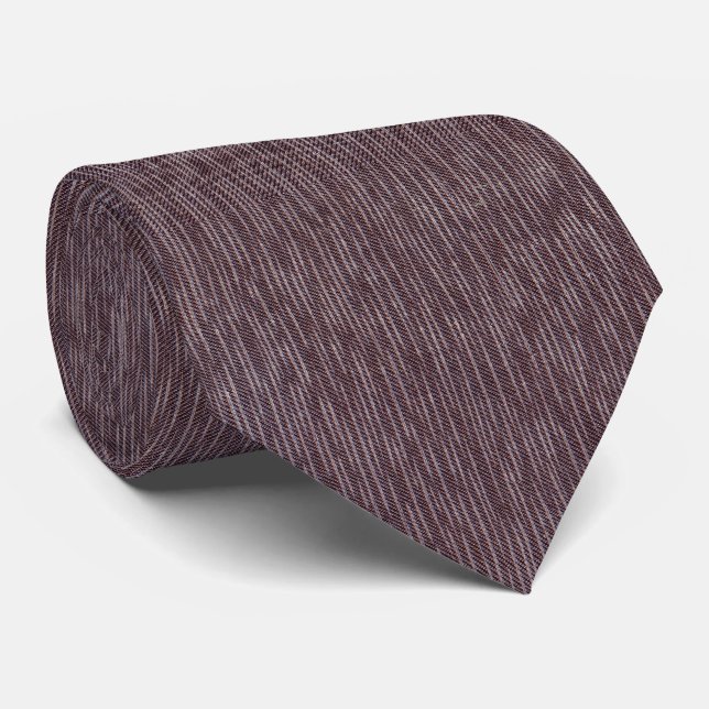 Classic Vintage Grenadine Lines Brown Tie (Rolled)