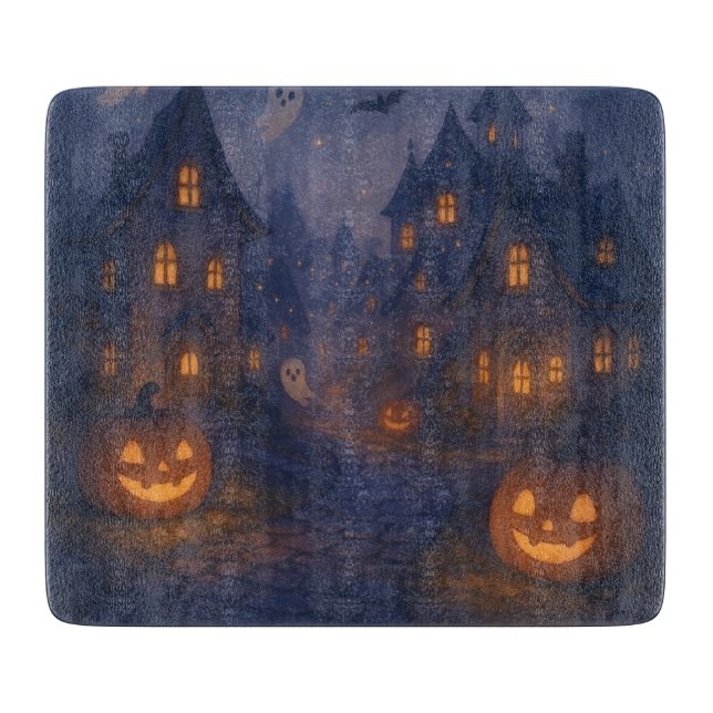 classic, vintage Halloween town design Cutting Board (Front)