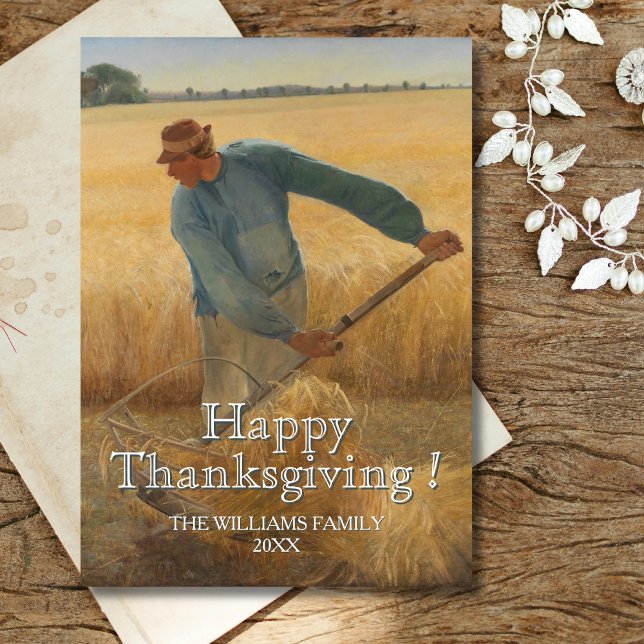 Classic Vintage Happy Thanksgiving Harvest  Card (Creator Uploaded)