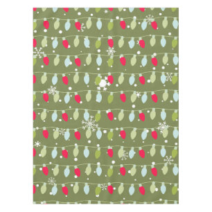 Classic Vintage Holiday Pattern-Christmas Lights 2 Tablecloth